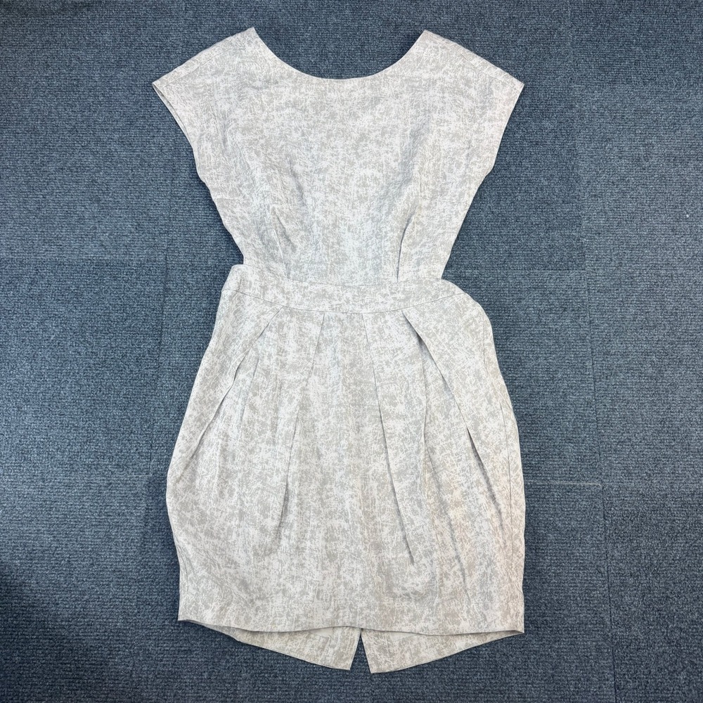 Funktional Women Grey Tie Dyed Abstract Back Cutout Tencel Mini Dress Size M
